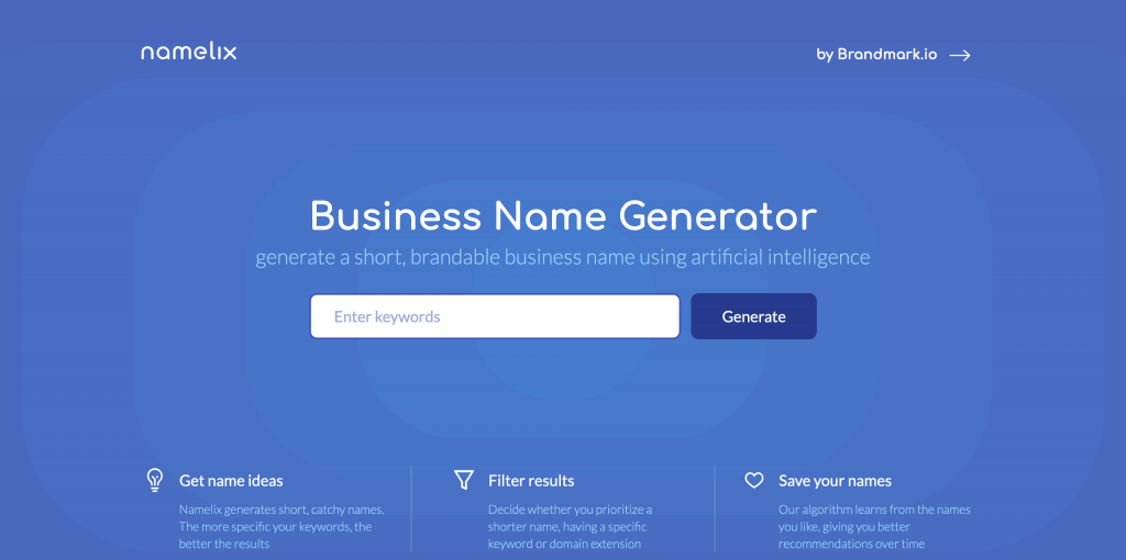 Namelix | Nombres para negocios